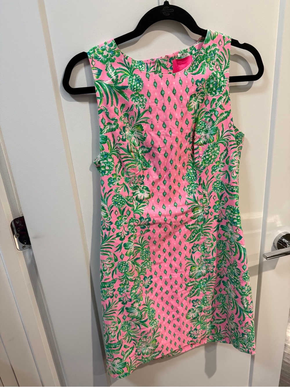 Lilly Pulitzer Pink & Green Floral Sleeveless Shift Dress